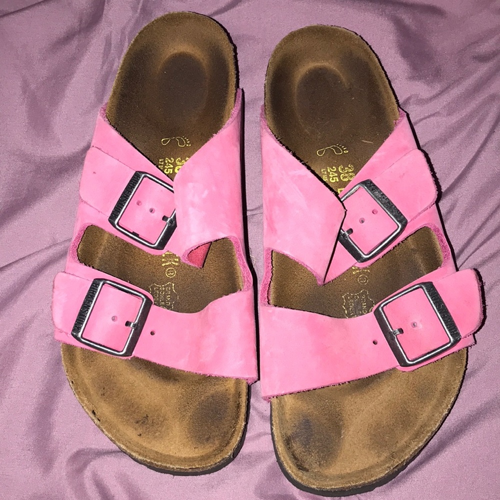Pink Arizona Suede Birkenstocks